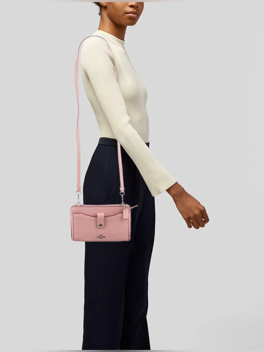 Coach Noa Pop Up Messenger Bag Pebbled Leather Pink Peony - Picture 2 of 15